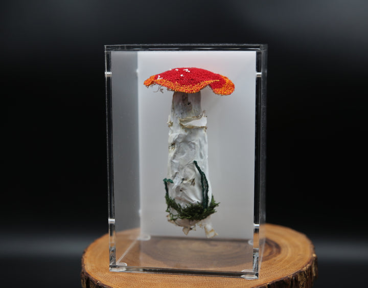 Amanita muscaria fungi 3D Thread Sculpture #3.