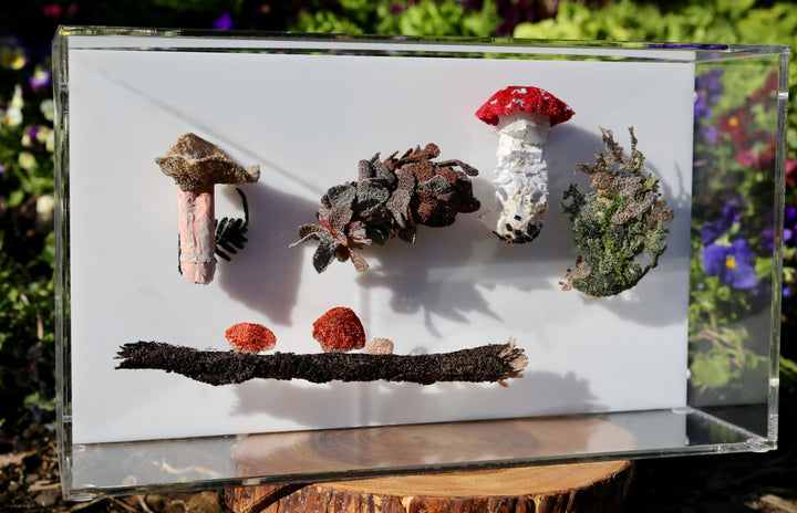 A walk through the pine forest. 3D Thread Sculpture.