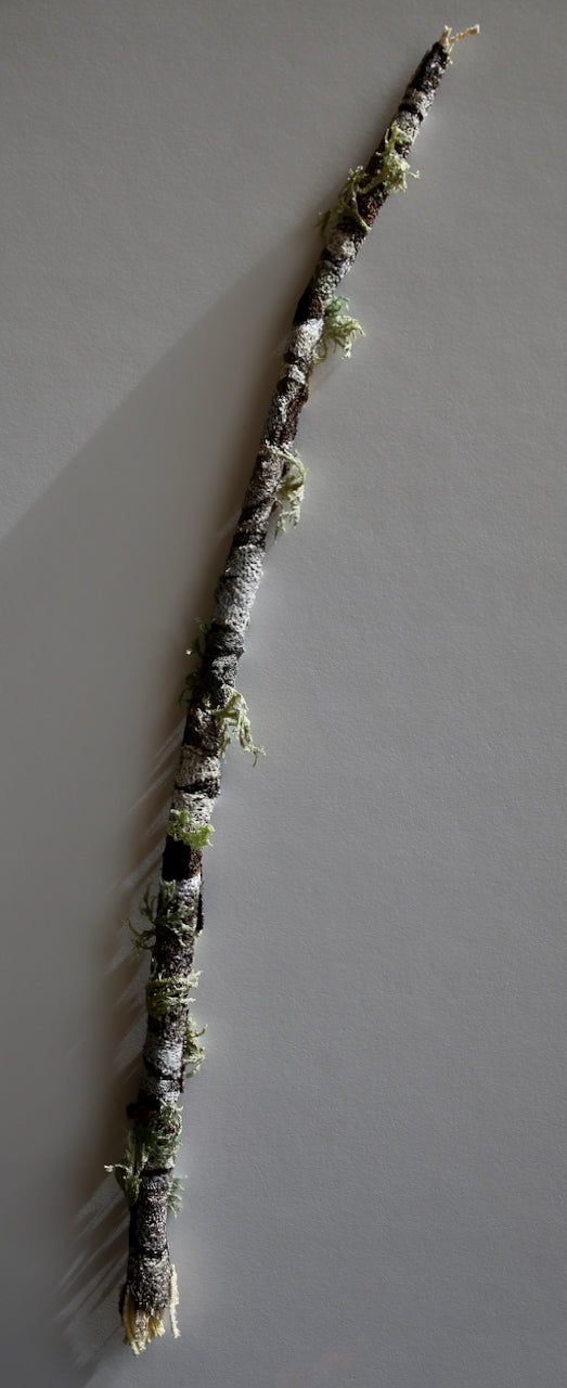 Native branchlet and lichen 3D Thread Sculpture. #2