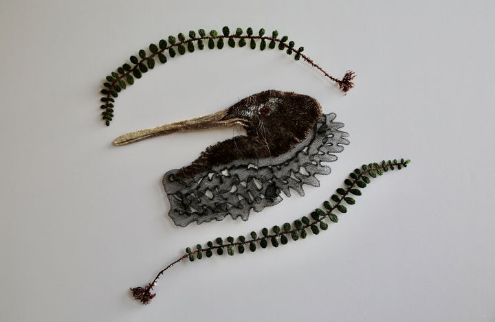 NZ Brown Kiwi 3D Thread Sculpture.