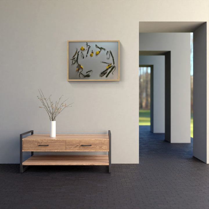 Kowhai wreath 3D Thread Sculpture.