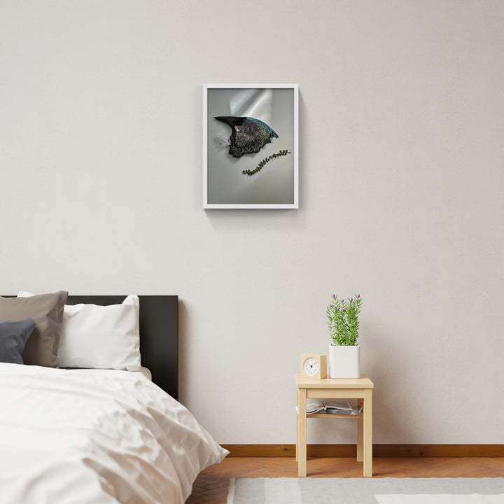 Tui and Kowhai leaf 3D Thread Sculpture.