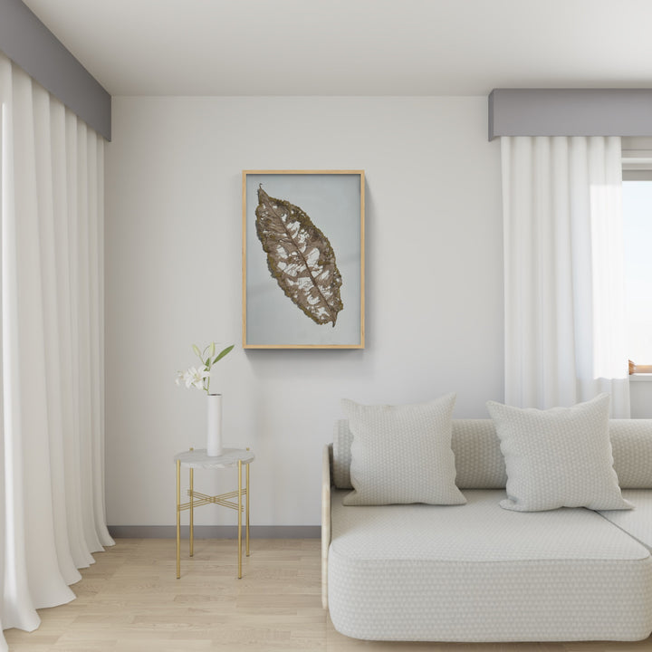 Large Māhoe Leaf skeleton. 3D Thread Sculpture #2.