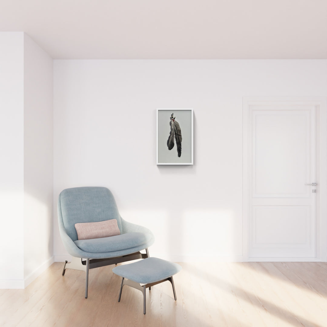 Bald Eagle feather 3D Thread Sculpture. (Commission).