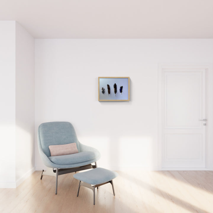 NZ bird feathers 3D Thread Sculpture. #4.