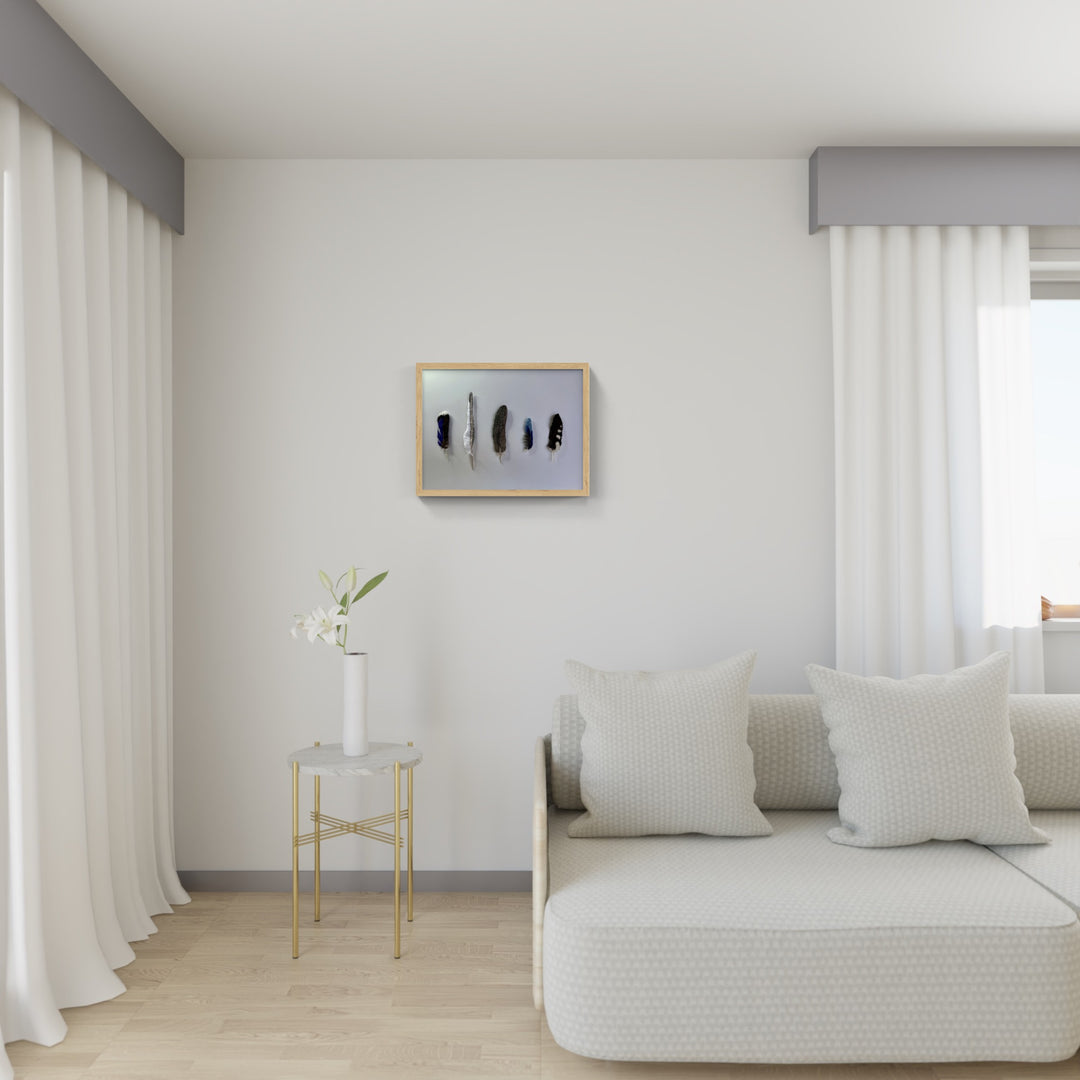 NZ bird feathers 3D Thread Sculpture. #5.