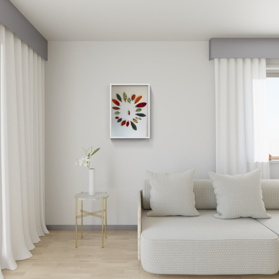 Pohutukawa leaves 3D Thread Sculpture.