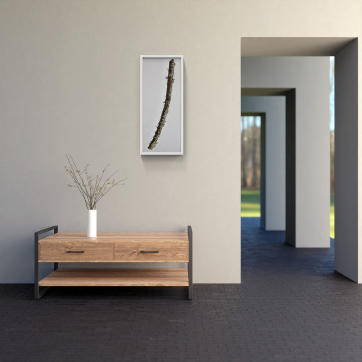 Native branchlet and lichen 3D Thread Sculpture.