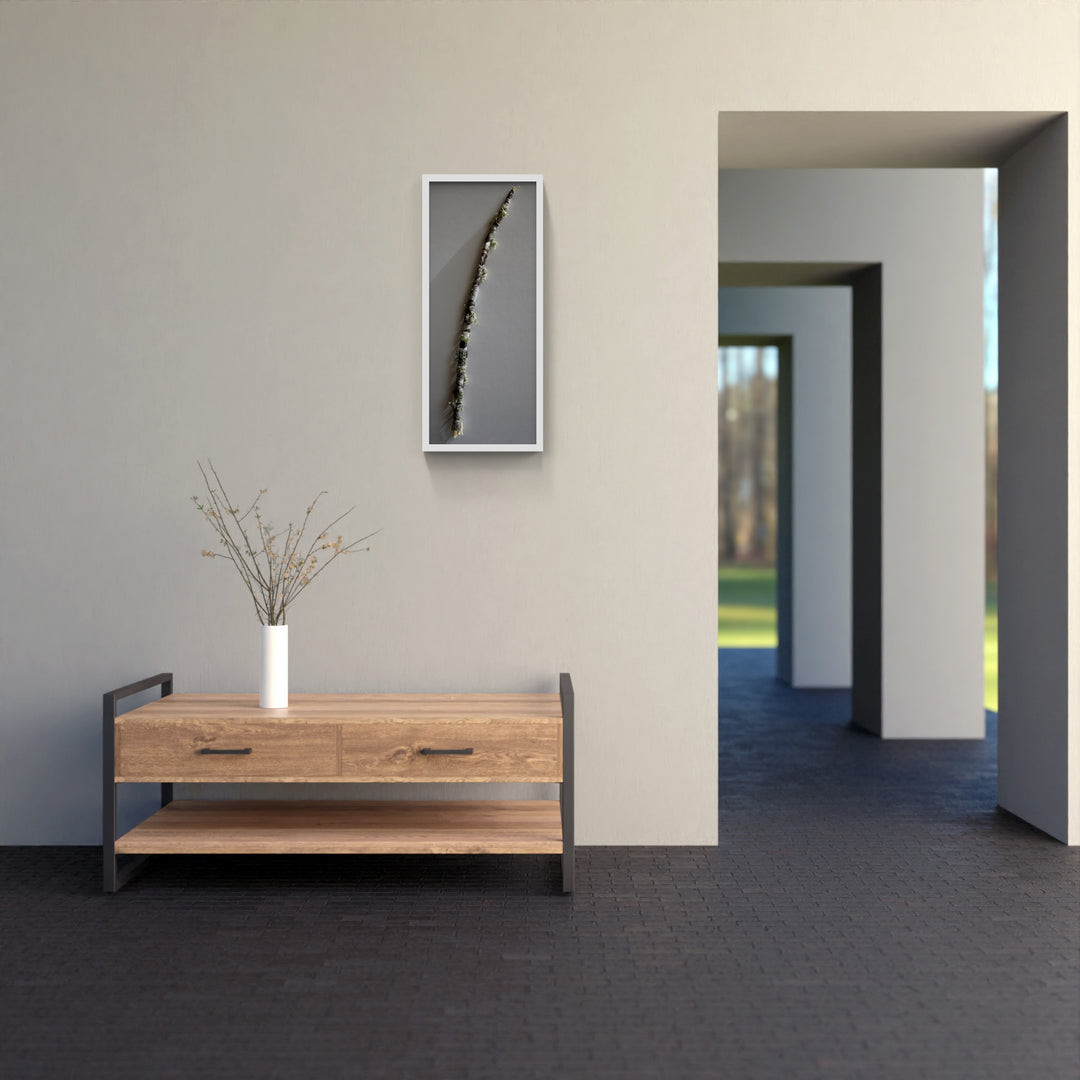 Native branchlet and lichen 3D Thread Sculpture. #2