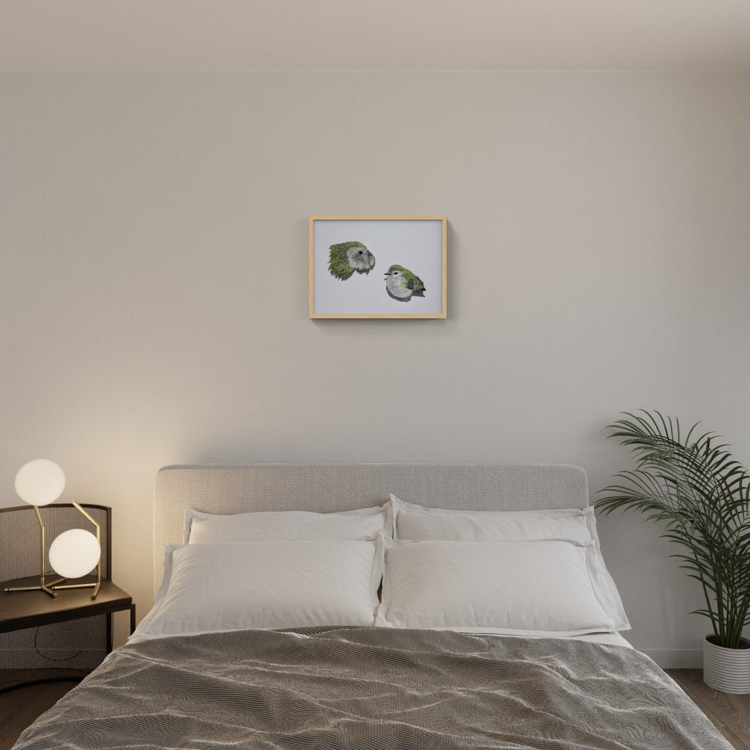 Kakapo & Rifleman 3D Thread Sculpture. (commission)