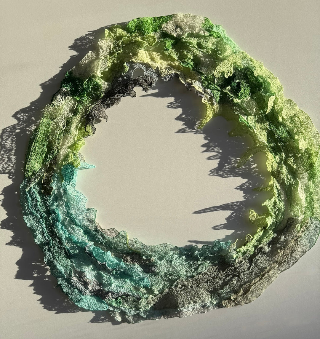 Colloidal sulphur formation 3D Thread Sculpture.
