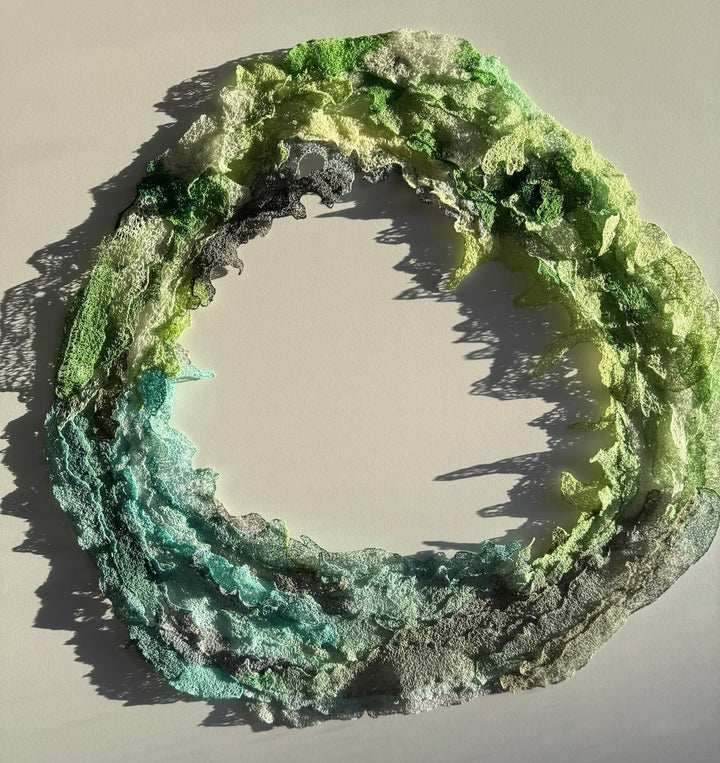 Colloidal sulphur formation 3D Thread Sculpture.