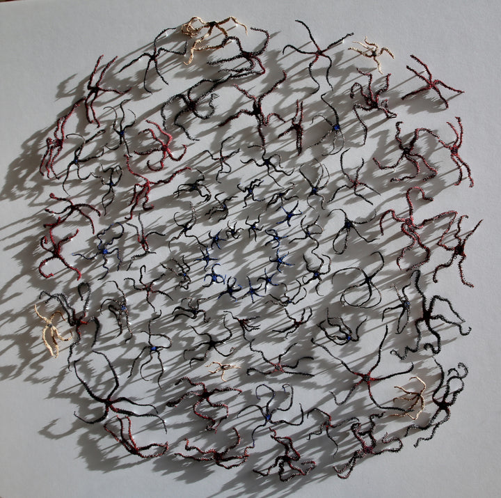 Extroardinary echinoderms (brittlestars).  3d fibre art.