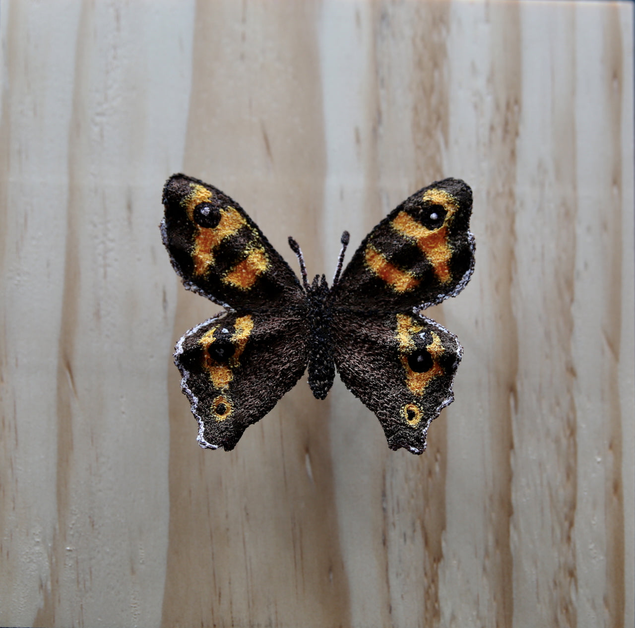 Forest Ringlet Butterfly 3D Thread Sculpture.