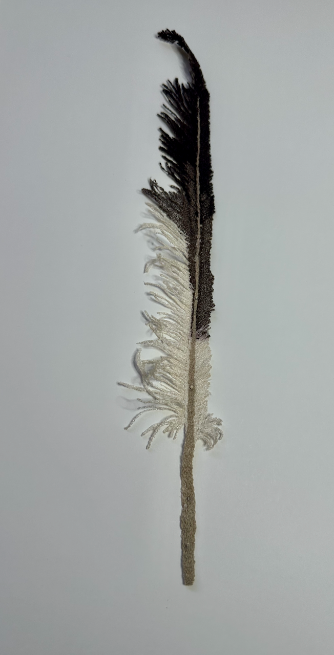 Gannet feather 3D Thread Sculpture.