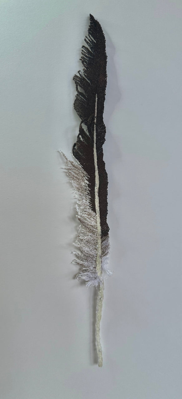 Gannet feather 3D Thread Sculpture.