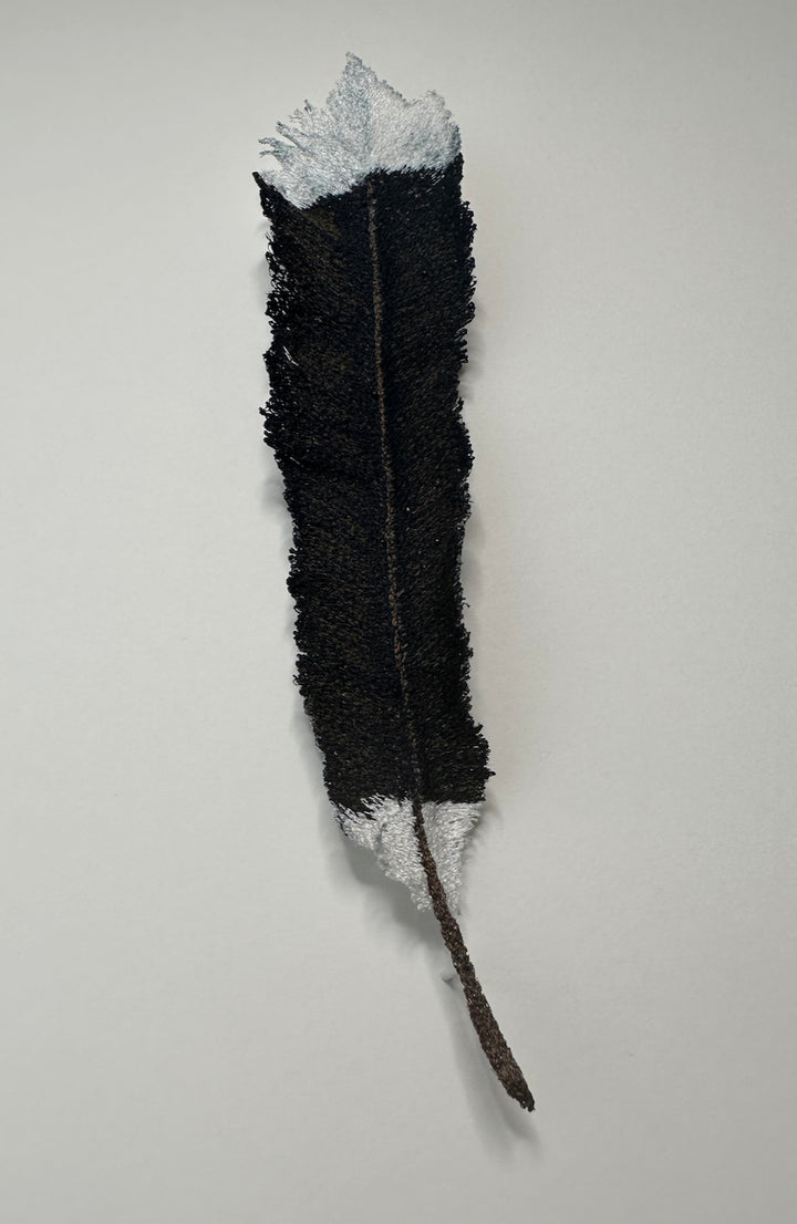 Huia feather 3D Thread Sculpture #3.