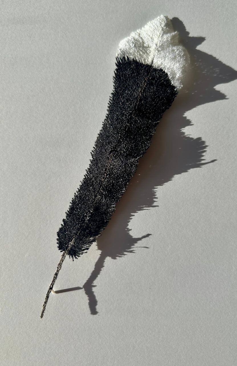 Huia feather 3D Thread Sculpture #6.