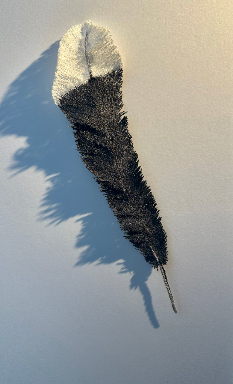 Huia feather 3D Thread Sculpture #5.