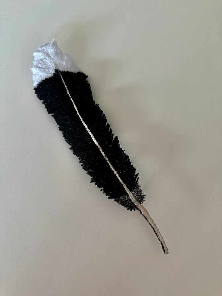 Huia feather 3D Thread Sculpture #4.