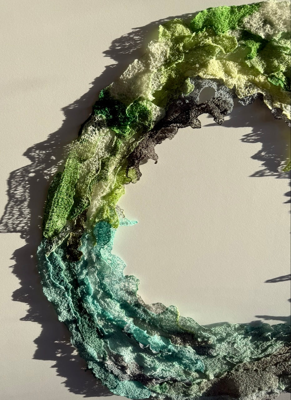 Colloidal sulphur formation 3D Thread Sculpture.