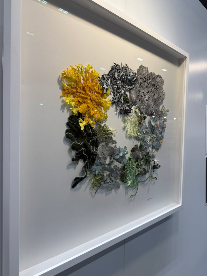 Lavish landscape of lichens.  3D Thread Sculpture. (Award winning artwork - placing 1st People's Choice Awards Tauranga art show).