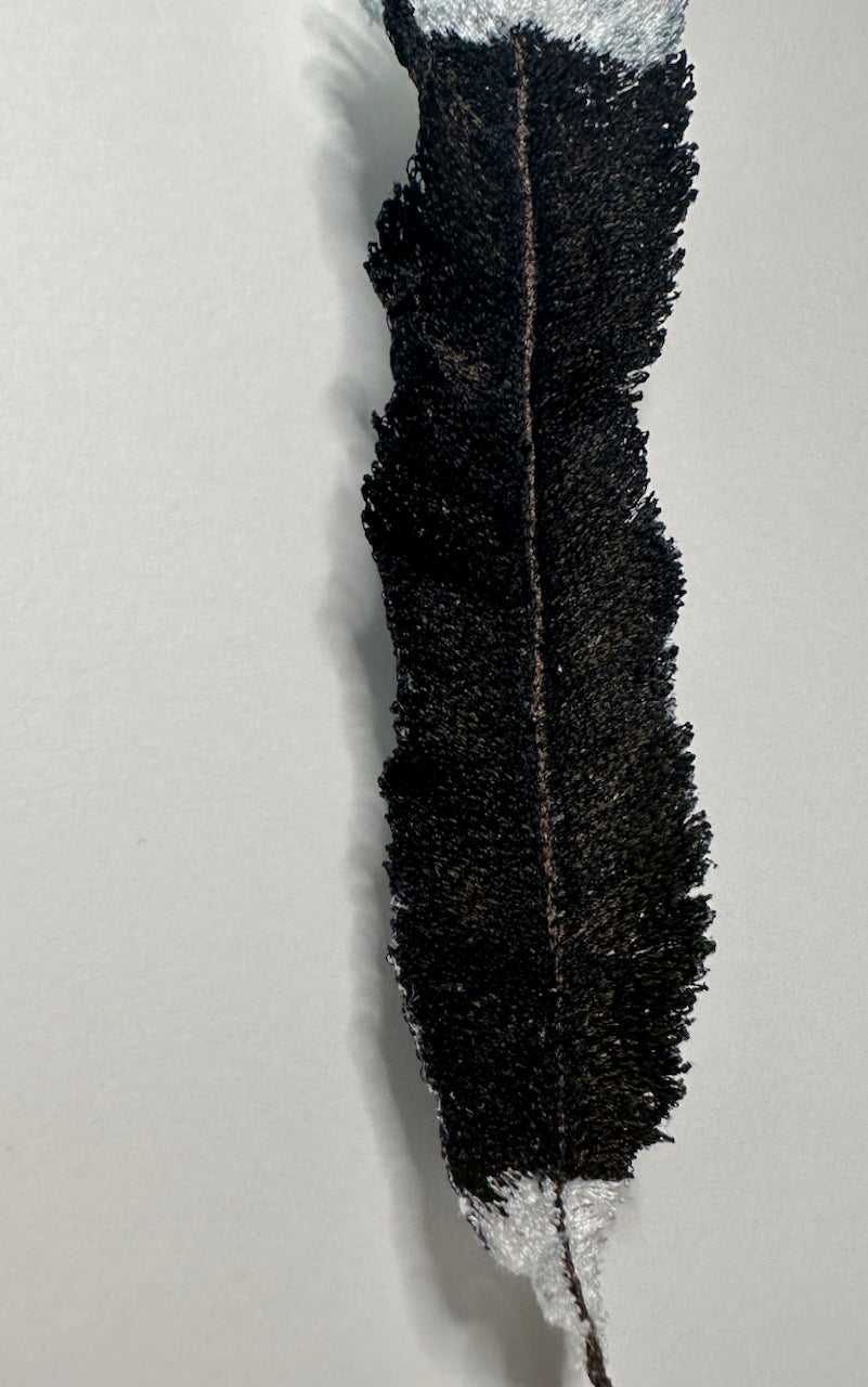 Huia feather 3D Thread Sculpture #3.