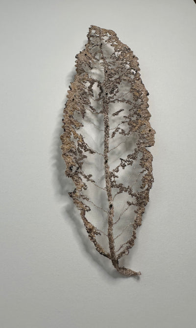 Mahoe Leaf #2 sculptural embroidery