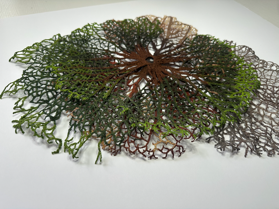 Leaf vein formation 3D Thread Sculpture.