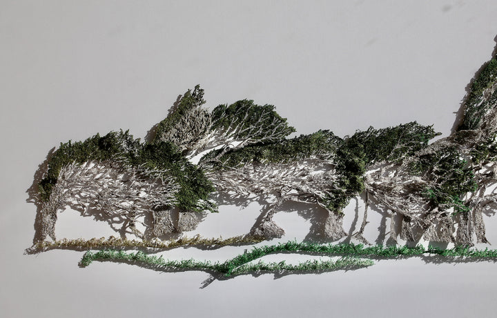 Windswept Kanuka - Slope Point. 3D Thread Sculpture.