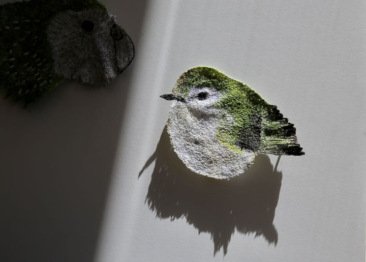 Kakapo & Rifleman 3D Thread Sculpture. (commission)