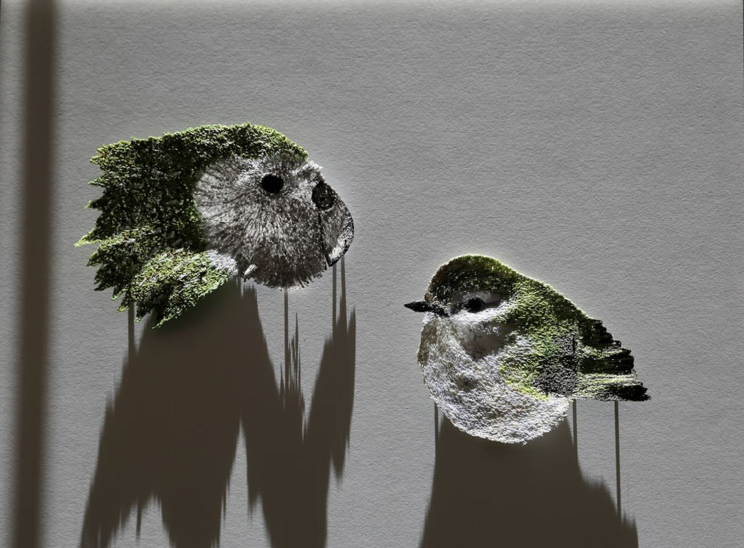 Kakapo & Rifleman 3D Thread Sculpture. (commission)
