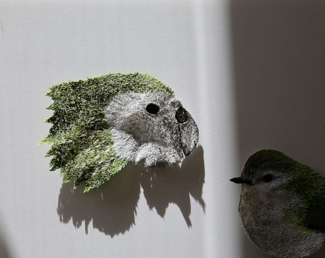 Kakapo & Rifleman 3D Thread Sculpture. (commission)