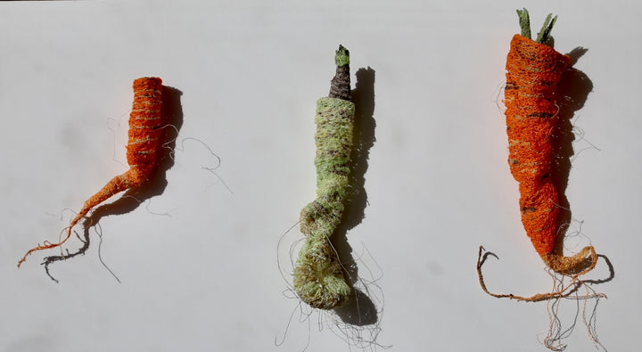 Wonky Carrots 3D Thread Sculpture.
