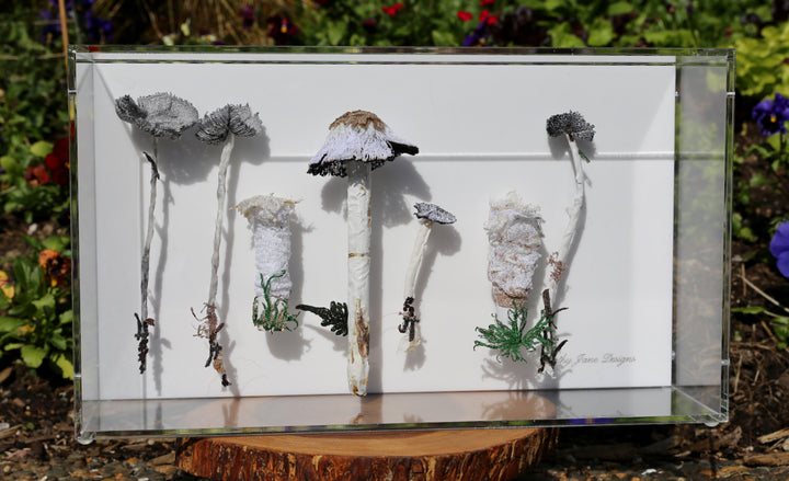 Inkcap Fungi 3D Thread Sculpture #2.