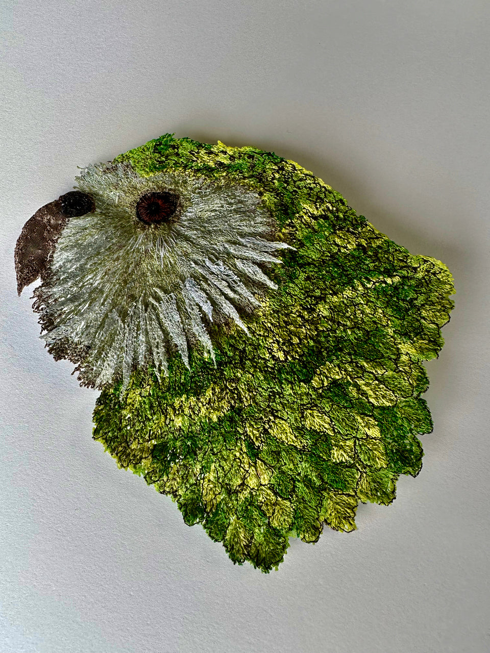 Kakapo 3D Thread Sculpture.