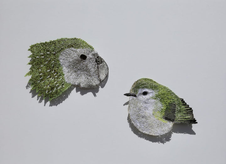 Kakapo & Rifleman 3D Thread Sculpture. (commission)