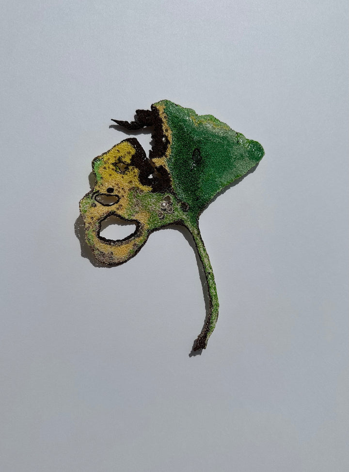 Large Gingko leaf. 3D Thread Sculpture.