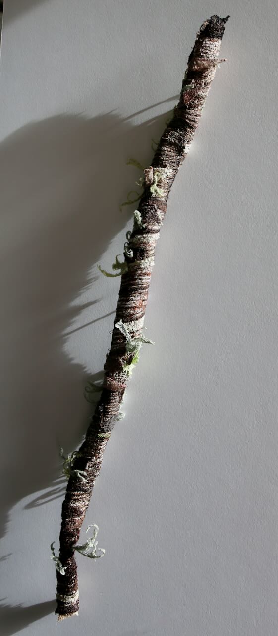 Native branchlet and lichen 3D Thread Sculpture. #3.