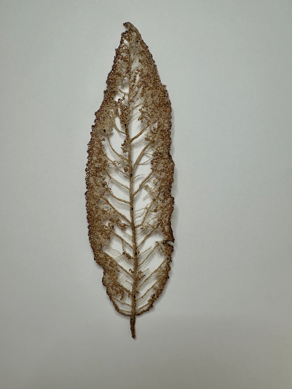 Mahoe Leaf sculptural embroidery #2.