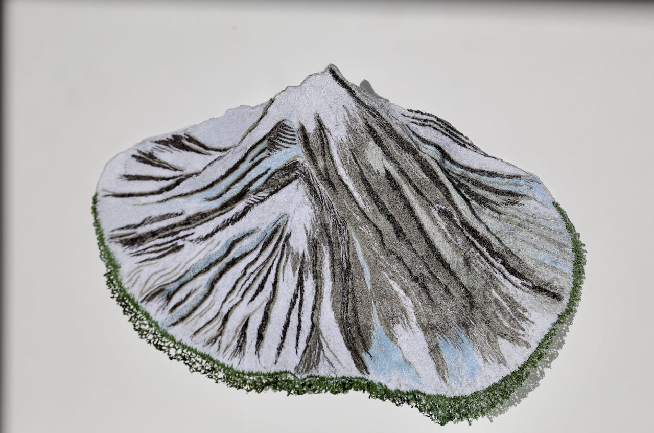 Mount Taranaki #2 sculptural embroidery