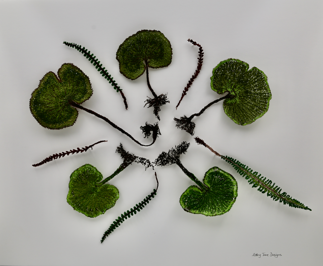 New Zealand Ferns 3D Thread Sculpture.