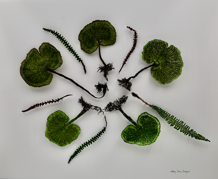 New Zealand Ferns 3D Thread Sculpture.