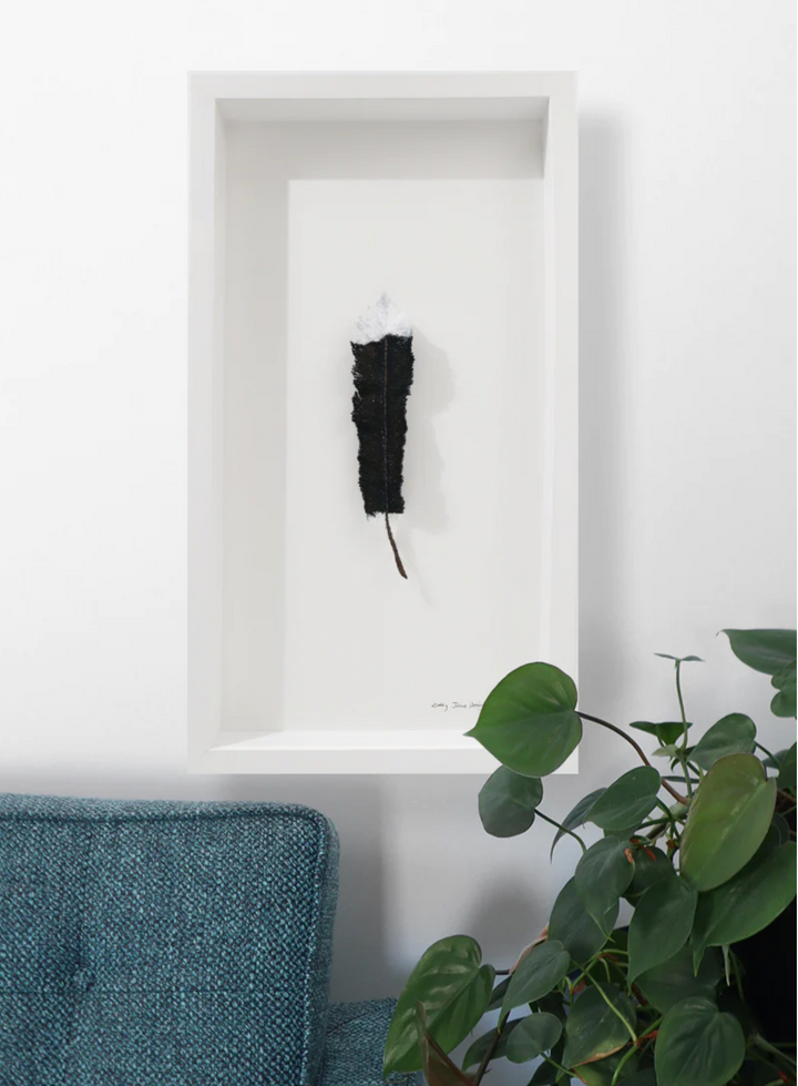 Huia feather 3D Thread Sculpture #3.