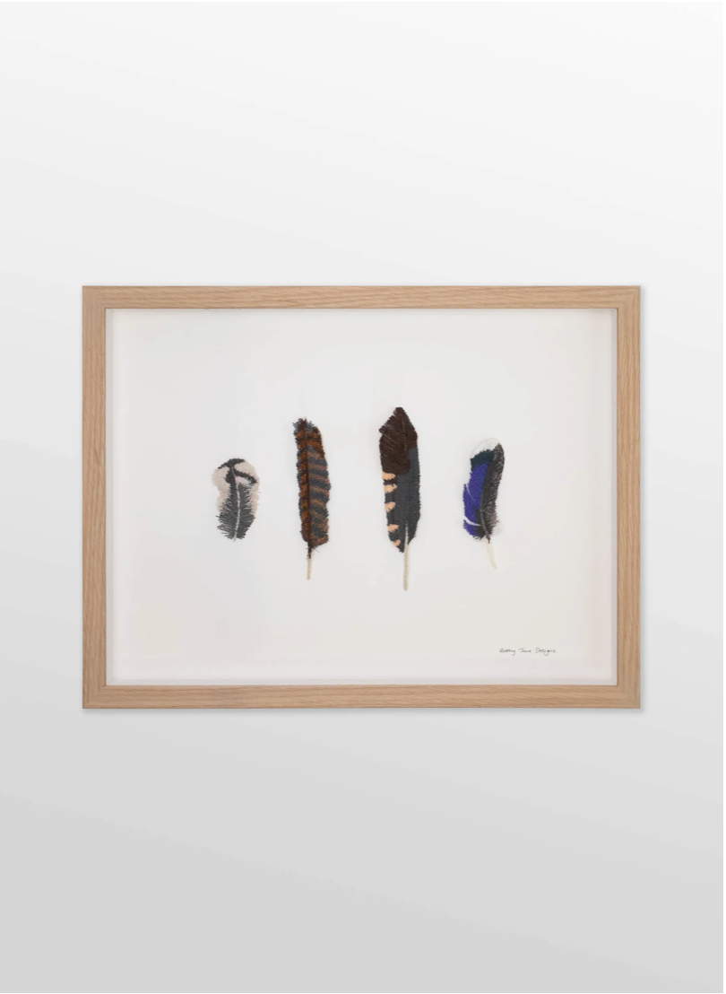 NZ bird feathers 3D Thread Sculpture. #4.