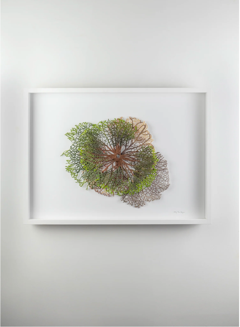 Leaf vein formation 3D Thread Sculpture.