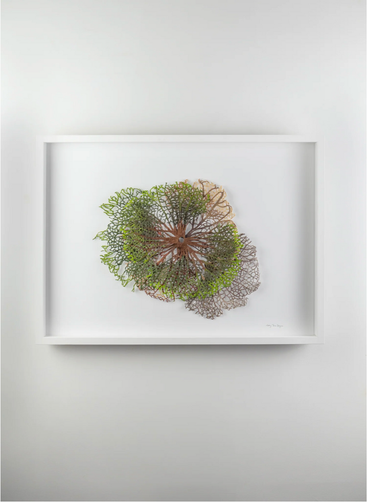 Leaf vein formation 3D Thread Sculpture.