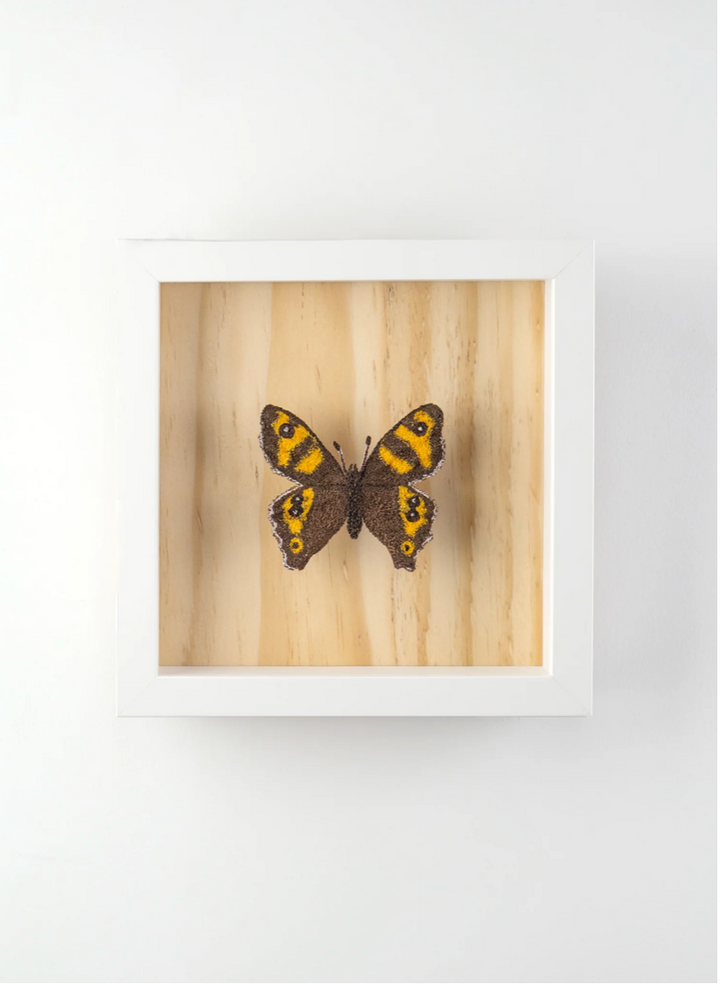 Forest Ringlet Butterfly 3D Thread Sculpture.