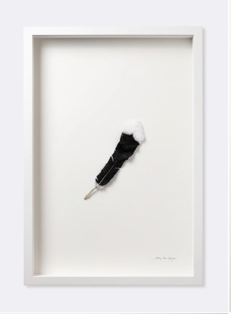 Huia feather 3D Thread Sculpture #7.