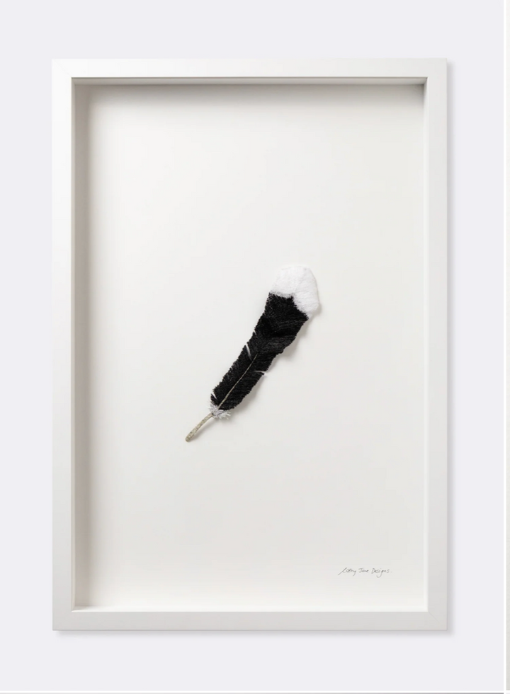 Huia feather 3D Thread Sculpture #7.